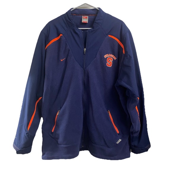 Syracuse University Men Orange &Blue Nike Therma Fit Zip-up Jacket Fleece Sz.XXL